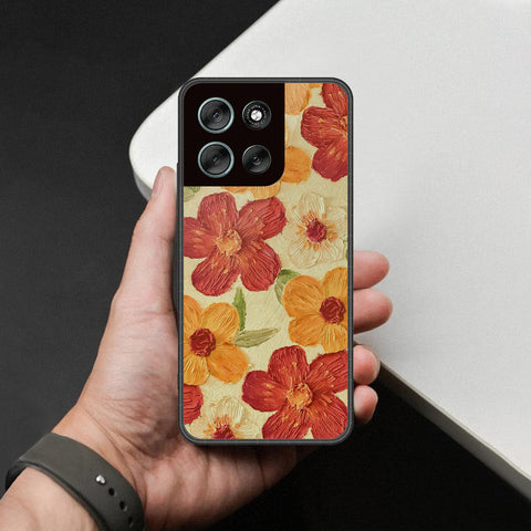 Motorola Moto G86 Cover - Floral Series - Design 6 - Red & Orange - HQ Premium Shine Durable Shatterproof Case