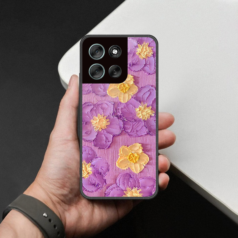 Motorola Moto G86 Cover - Floral Series - Design 8 - Purple & Yellow - HQ Premium Shine Durable Shatterproof Case
