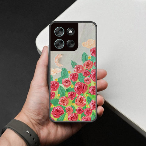 Motorola Moto G86 Cover - Floral Series - Design 10 - Red & Green - HQ Premium Shine Durable Shatterproof Case