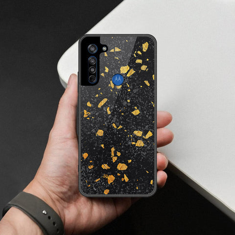 Motorola Moto G8 Cover - Black Marble Series - HQ Premium Shine Durable Shatterproof Case
