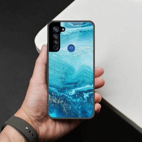 Motorola Moto G8 Cover - Mystic Marble Series - HQ Premium Shine Durable Shatterproof Case