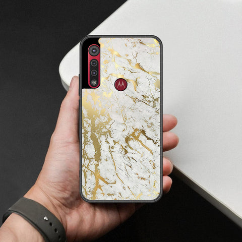 Motorola Moto G8 Play Cover - White Marble Series - HQ Premium Shine Durable Shatterproof Case