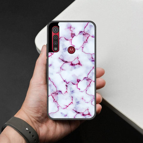 Motorola One Macro Cover - White Marble Series - HQ Premium Shine Durable Shatterproof Case