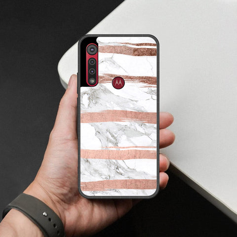Motorola Moto G8 Play Cover - White Marble Series - HQ Premium Shine Durable Shatterproof Case