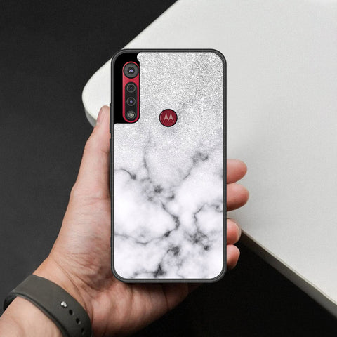 Motorola One Macro Cover - White Marble Series - HQ Premium Shine Durable Shatterproof Case