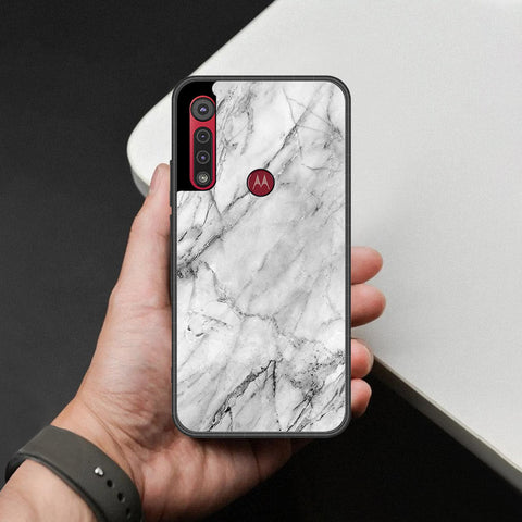 Motorola One Macro Cover - White Marble Series - HQ Premium Shine Durable Shatterproof Case