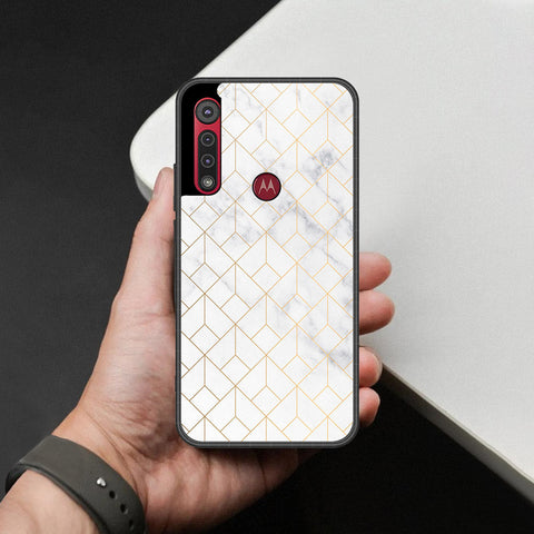 Motorola One Macro Cover - White Marble Series 2 - HQ Premium Shine Durable Shatterproof Case