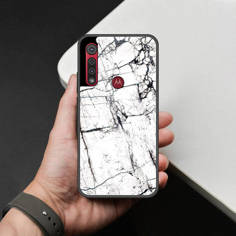 Motorola One Macro Cover - White Marble Series 2 - HQ Premium Shine Durable Shatterproof Case