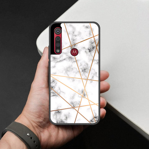 Motorola Moto G8 Play Cover - White Marble Series 2 - HQ Premium Shine Durable Shatterproof Case
