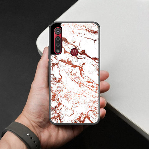 Motorola Moto G8 Play Cover - White Marble Series 2 - HQ Premium Shine Durable Shatterproof Case
