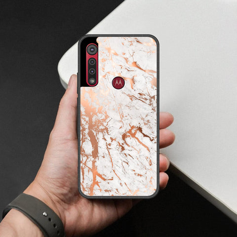 Motorola Moto G8 Play Cover - White Marble Series 2 - HQ Premium Shine Durable Shatterproof Case