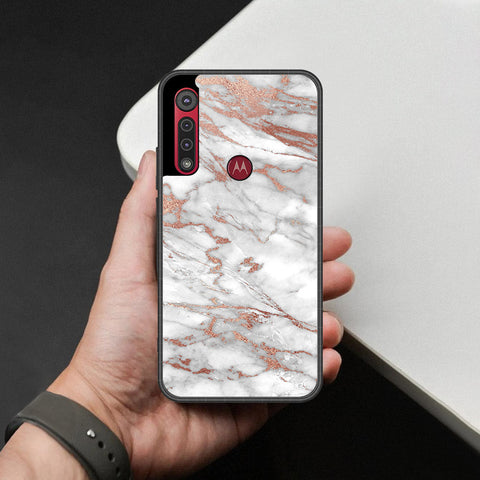 Motorola One Macro Cover - White Marble Series 2 - HQ Premium Shine Durable Shatterproof Case