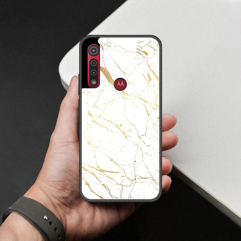 Motorola One Macro Cover - White Marble Series 2 - HQ Premium Shine Durable Shatterproof Case