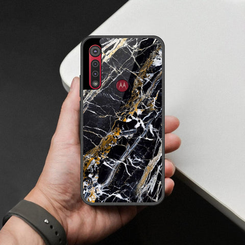 Motorola Moto G8 Play Cover - Black Marble Series - HQ Premium Shine Durable Shatterproof Case