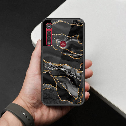 Motorola One Macro Cover - Black Marble Series - HQ Premium Shine Durable Shatterproof Case