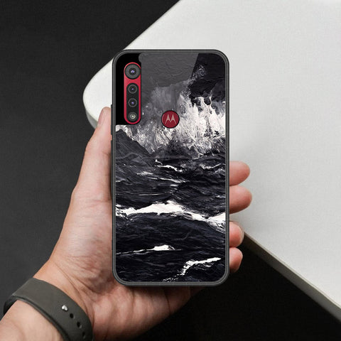 Motorola Moto G8 Play Cover - Black Marble Series - HQ Premium Shine Durable Shatterproof Case