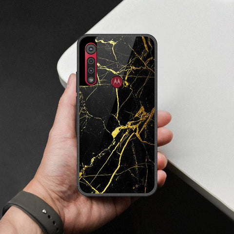 Motorola One Macro Cover - Black Marble Series - HQ Premium Shine Durable Shatterproof Case