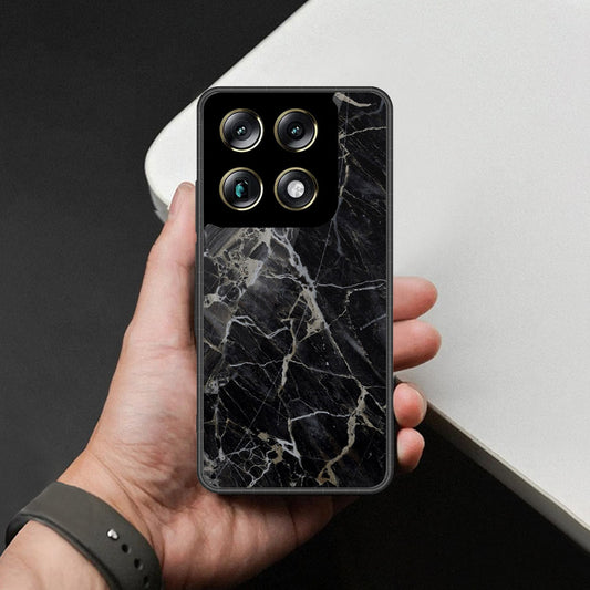 Motorola Signature Cover - Black Marble Series - HQ Ultra Shine Premium Infinity Glass Soft Silicon Borders Case