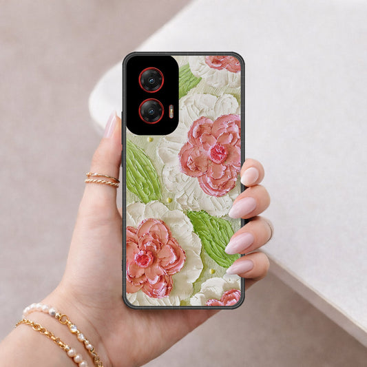 Motorola Moto G Stylus (2024) Cover - Floral Series - Design 13 - Offwhite & Green - HQ Premium Shine Durable Shatterproof Case