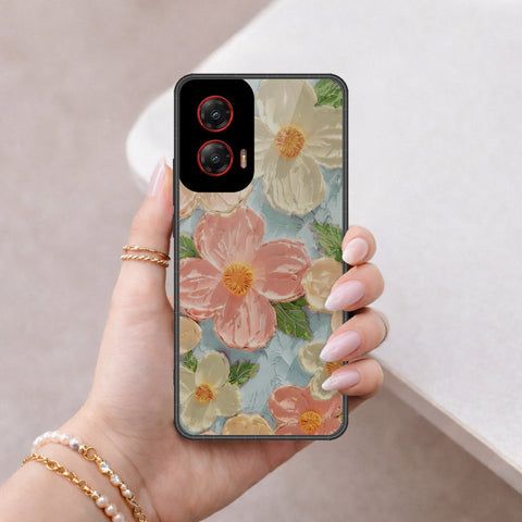 Motorola Moto G Stylus (2024) Cover - Floral Series - Design 16 - Cyan & Pink - HQ Premium Shine Durable Shatterproof Case