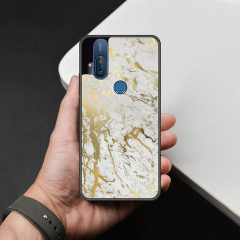 Motorola One Hyper Cover - White Marble Series - HQ Premium Shine Durable Shatterproof Case