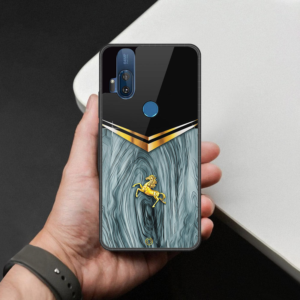 Motorola One Hyper Cover - Majestic Royal V Design - HQ Premium Shine Durable Shatterproof Case