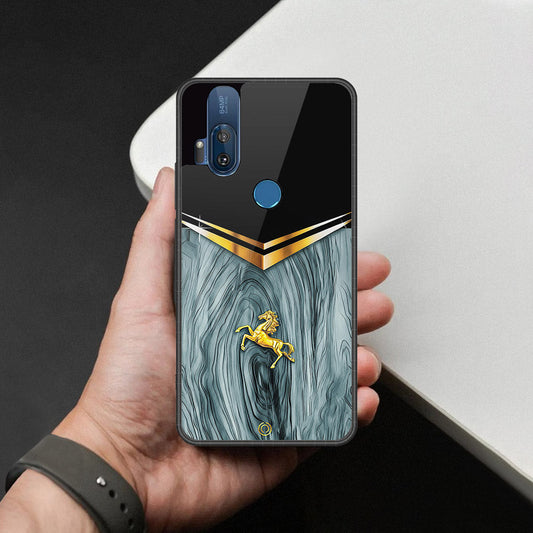 Motorola One Hyper Cover - Majestic Royal V Design - HQ Premium Shine Durable Shatterproof Case