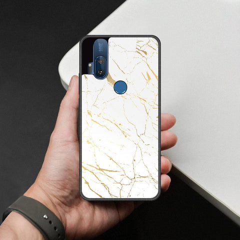 Motorola One Hyper Cover - White Marble Series 2 - HQ Premium Shine Durable Shatterproof Case