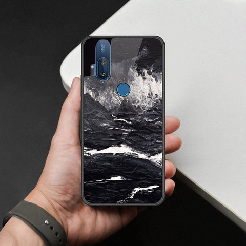 Motorola One Hyper Cover - Black Marble Series - HQ Premium Shine Durable Shatterproof Case