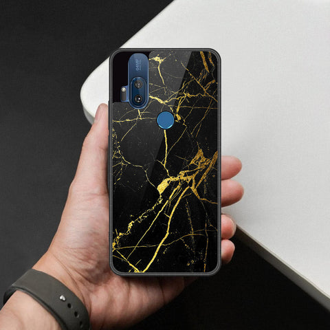 Motorola One Hyper Cover - Black Marble Series - HQ Premium Shine Durable Shatterproof Case