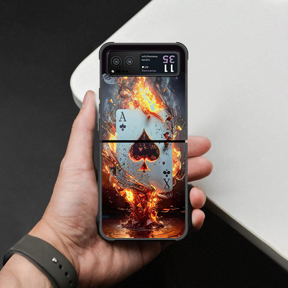 Motorola Razr 40 Cover - Ace of Fire Rising Star Design - HQ Premium Shine Durable Shatterproof Case