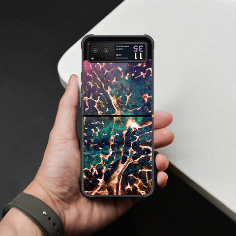 Motorola Razr 40 Cover - Colorful Marble Series - HQ Premium Shine Durable Shatterproof Case