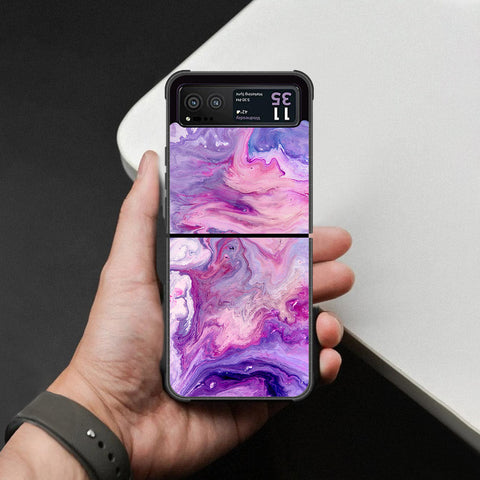 Motorola Razr 40 Cover - Colorful Marble Series - HQ Premium Shine Durable Shatterproof Case