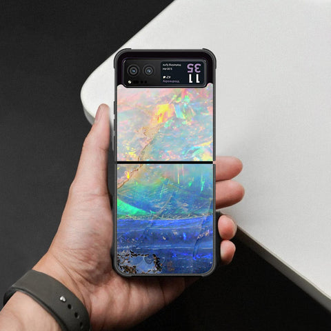 Motorola Razr 40 Cover - Colorful Marble Series - HQ Premium Shine Durable Shatterproof Case