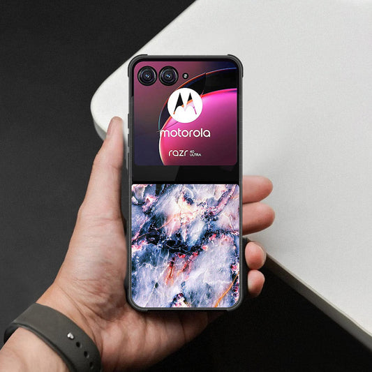 Motorola Razr 40 Ultra Cover - Colorful Marble Series - HQ Premium Shine Durable Shatterproof Case