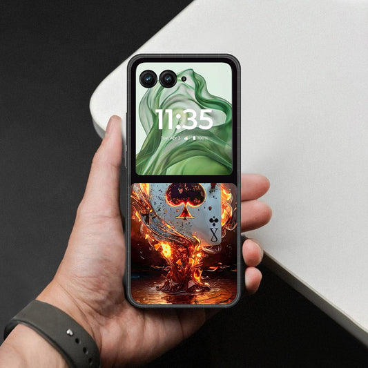 Motorola Razr Plus 2024 Cover - Ace of Fire Rising Star Design - HQ Premium Shine Durable Shatterproof Case