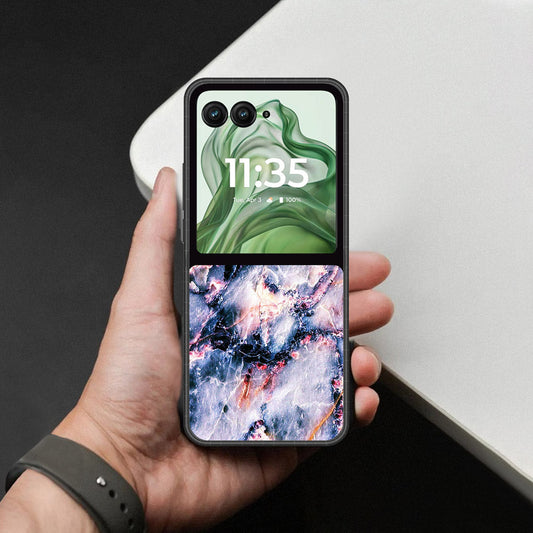 Motorola Razr 50 Cover - Colorful Marble Series - HQ Premium Shine Durable Shatterproof Case