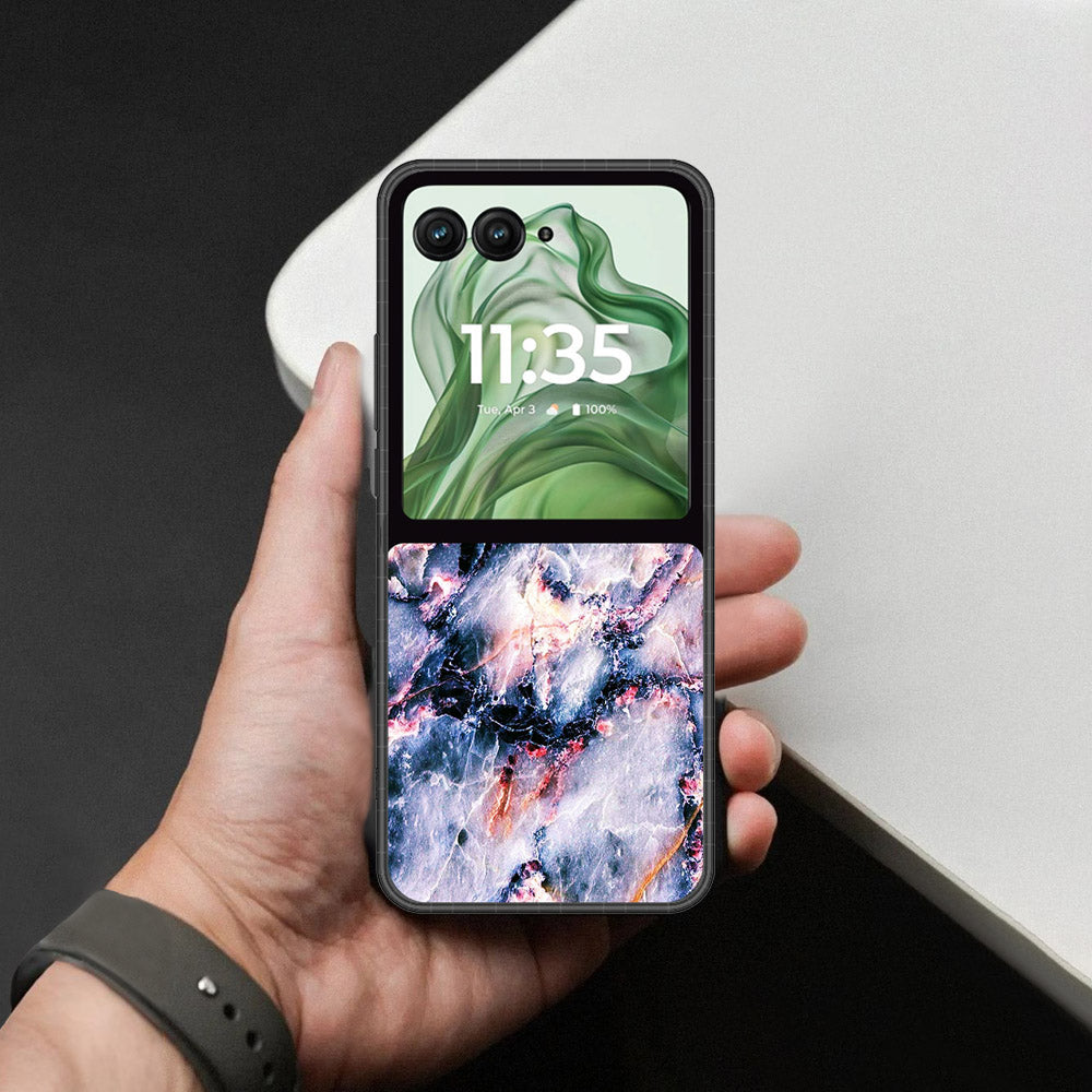 Motorola Razr Plus 2024 Cover - Colorful Marble Series - HQ Premium Shine Durable Shatterproof Case
