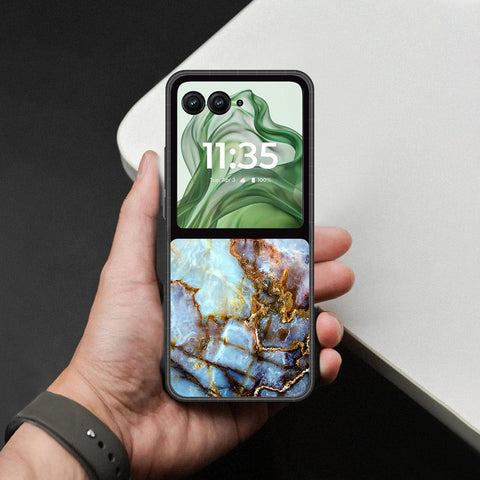 Motorola Razr 50 Cover - Colorful Marble Series - HQ Premium Shine Durable Shatterproof Case