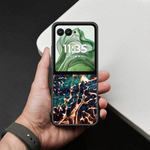 Motorola Razr 50 Cover - Colorful Marble Series - HQ Premium Shine Durable Shatterproof Case