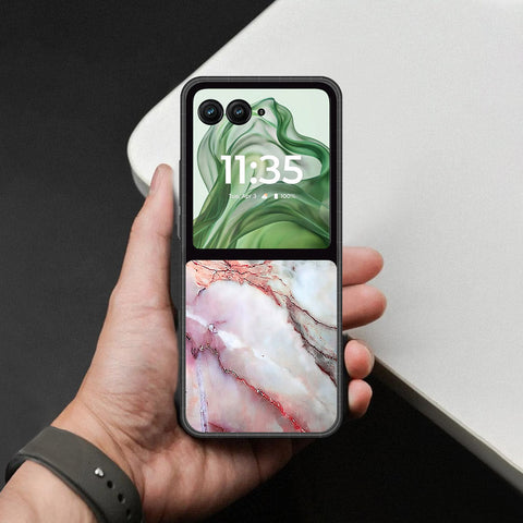 Motorola Razr Plus 2024 Cover - Colorful Marble Series - HQ Premium Shine Durable Shatterproof Case