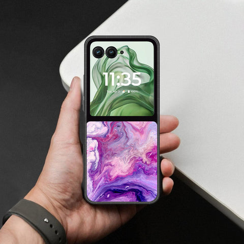 Motorola Razr 50 Cover - Colorful Marble Series - HQ Premium Shine Durable Shatterproof Case