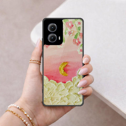 Motorola Edge (2024) Cover - Floral Series - Design 7 - Pink & Yellow - HQ Premium Shine Durable Shatterproof Case