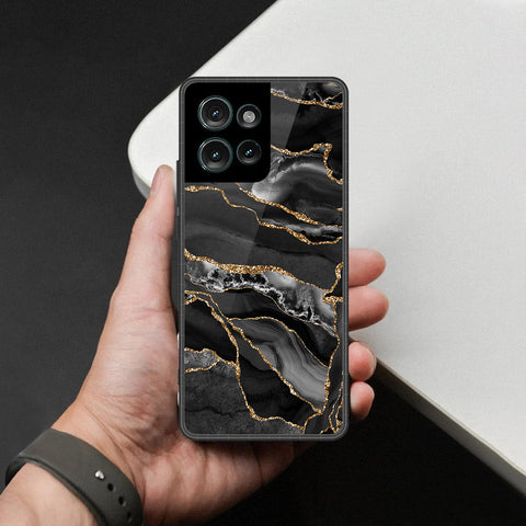 Motorola Edge 50 Cover - Black Marble Series - HQ Premium Shine Durable Shatterproof Case
