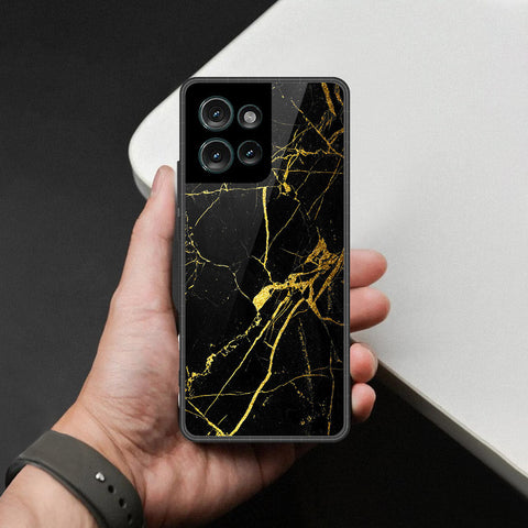 Motorola Edge 50 Cover - Black Marble Series - HQ Premium Shine Durable Shatterproof Case