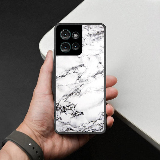 Motorola Edge 50 Cover - White Marble Series - HQ Premium Shine Durable Shatterproof Case
