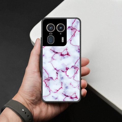 Motorola Edge 50 Ultra Cover - White Marble Series - HQ Premium Shine Durable Shatterproof Case
