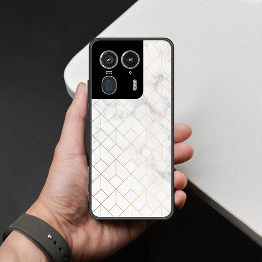Motorola Edge 50 Ultra Cover - White Marble Series 2 - HQ Premium Shine Durable Shatterproof Case