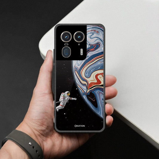 Motorola Edge 50 Ultra Cover - Cosmic Marble Astronaut Design - HQ Premium Shine Durable Shatterproof Case