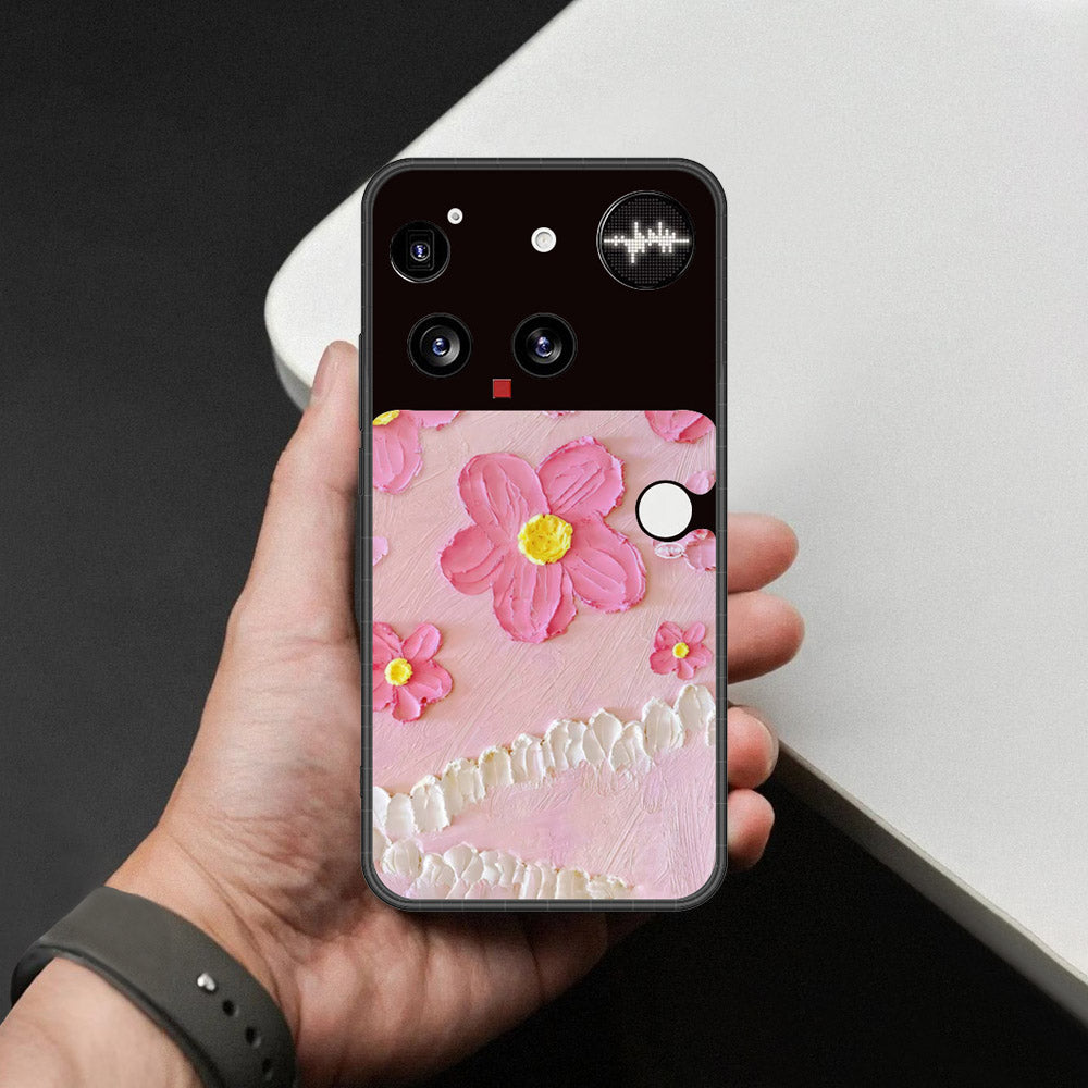 Nothing Phone 3 Cover - Floral Series - Design 2 - Pink - HQ Premium Shine Durable Shatterproof Case